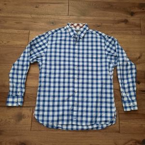 Johnston & Murphy Long Sleeve Large Gingham Print Button Shirt